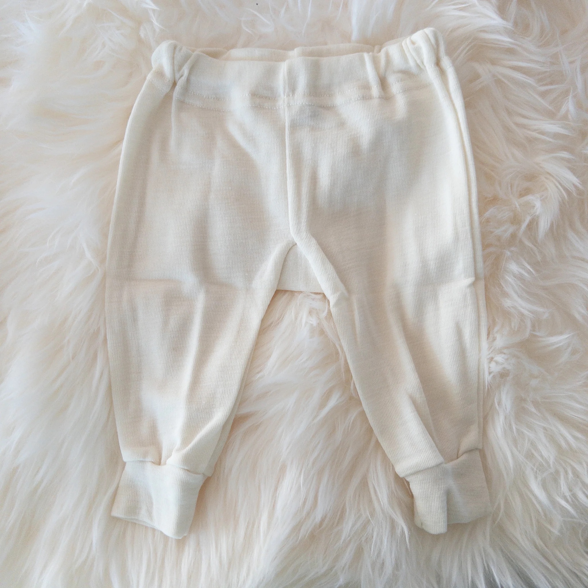 baby long underwear in wool/silk